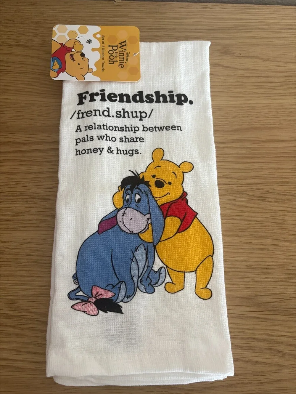 Disney Winnie the Pooh Eeyore Friendship Kitchen Towels Set of 2 New